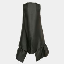 Pre Owned Victoria Victoria Beckham Black Satin Flounce Shift Dress M