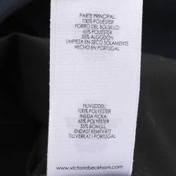 Pre Owned Victoria Victoria Beckham Navy Blue/Beige Jersey Dress S