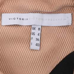 Pre Owned Victoria Victoria Beckham Navy Blue/Beige Jersey Dress S