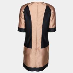 Pre Owned Victoria Victoria Beckham Navy Blue/Beige Jersey Dress S