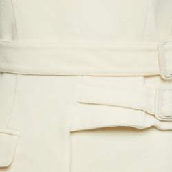 Pre Owned Victoria Victoria Beckham Cream Wool Sleeveless Belted Mini Dress S