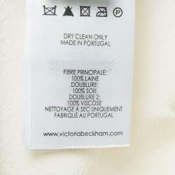Pre Owned Victoria Victoria Beckham Cream Wool Sleeveless Belted Mini Dress S