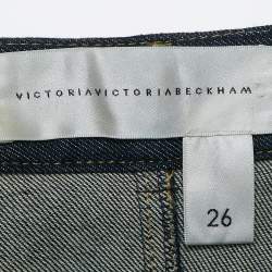 Pre Owned Victoria Victoria Beckham Blue Denim Wide Leg Jeans S Waist 26"