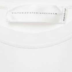 Pre Owned Victoria Victoria Beckham White Printed Cotton Crew Neck T-Shirt M