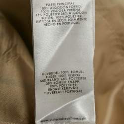 Victoria Victoria Beckham Beige Stripe Gabardine Cotton Trousers M