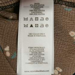 Pre Owned Victoria Victoria Beckham Black Floral Print Textured Crepe Midi Dress L