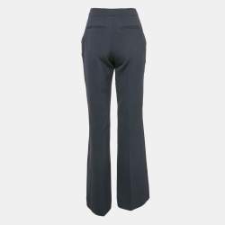 Pre Owned Victoria Victoria Beckham Navy Blue Wool Blend Flared Trousers M