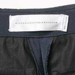 Pre Owned Victoria Victoria Beckham Navy Blue Wool Blend Flared Trousers M