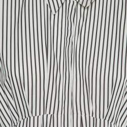 Pre Owned Victoria Victoria Beckham White Striped Cotton Shirt Dress M
