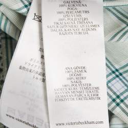 Pre Owned Victoria Victoria Beckham Green Plaid Cotton Button Front Blouse S