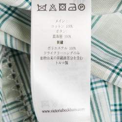 Pre Owned Victoria Victoria Beckham Green Plaid Cotton Button Front Blouse S