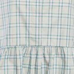 Pre Owned Victoria Victoria Beckham Green Plaid Cotton Button Front Blouse S