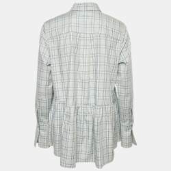 Pre Owned Victoria Victoria Beckham Green Plaid Cotton Button Front Blouse S