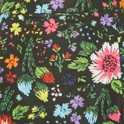 Pre Owned Victoria Victoria Beckham Black Floral Print Crepe Pleated Mini Skirt S