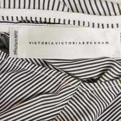 Pre Owned Victoria Victoria Beckham Blue Striped Cotton Patchwork Shirt S 