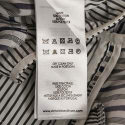 Pre Owned Victoria Victoria Beckham Blue Striped Cotton Patchwork Shirt S 