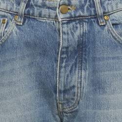 Pre Owned Victoria Victoria Beckham Blue Faded Denim Ripped Jeans S Waist 27"