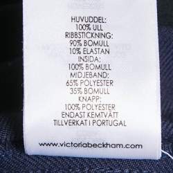 Pre Owned Victoria Victoria Beckham Navy Blue Wool Side Stripe Detail Trousers S