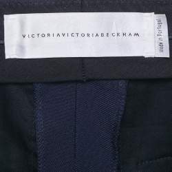 Pre Owned Victoria Victoria Beckham Navy Blue Wool Side Stripe Detail Trousers S
