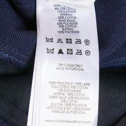 Pre Owned Victoria Victoria Beckham Navy Blue Wool Side Stripe Detail Trousers S