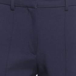 Pre Owned Victoria Victoria Beckham Navy Blue Wool Side Stripe Detail Trousers S