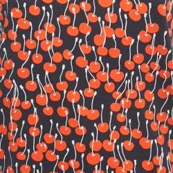 Pre Owned Victoria Victoria Beckham Midnight Blue Cherry Print Cotton T-Shirt M 