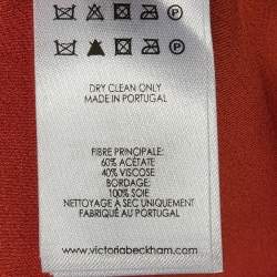 Pre Owned Victoria Victoria Beckham Orange Colorblock Crepe Shift Dress S