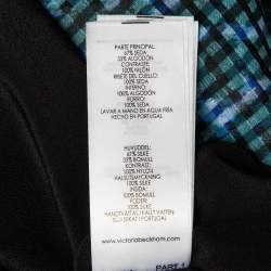 Pre Owned Victoria Victoria Beckham Blue/Black Leopard Pattern Devore Sleeveless Dress M