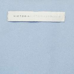 Pre Owned Victoria Victoria Beckham Blue Crepe V-Neck Shift Dress M