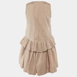 Pre Owned Victoria Victoria Beckham Beige Silk Blend Tiered Frill Mini Dress S