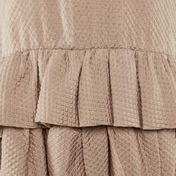 Pre Owned Victoria Victoria Beckham Beige Silk Blend Tiered Frill Mini Dress S