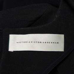 Pre Owned Victoria Victoria Beckham Black /Blue Crepe Mini Dress M