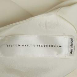 Pre Owned Victoria Victoria Beckham White Crepe Plisse Mini Dress S