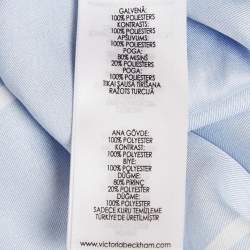 مملوكة مسبقًا Victoria Victoria Beckham Blue Striped Satin Long Sleeve Shirt M