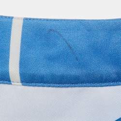 مملوكة مسبقًا Victoria Victoria Beckham Blue Striped Satin Long Sleeve Shirt M