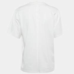 Pre Owned تي شيرت بسلسلة بتفاصيل جيرسي أبيض فيكتوريا فيكتوريا بيكهام مقاس صغير جدًا (إكسترا سمول)