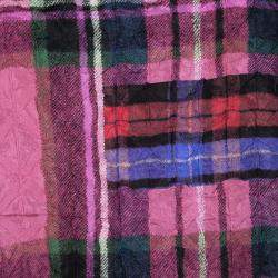 Pre Owned Victoria Victoria Beckham Multicolor Checked Crushed Silk Peplum Top L