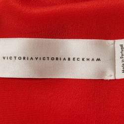 Pre Owned Victoria Victoria Beckham Red Crepe Shift Dress M