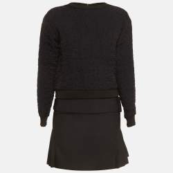 Pre Owned فستان قصير فيكتوريا فيكتوريا بيكهام كريب صوف كحلي/أسود مقاس صغير - سمول