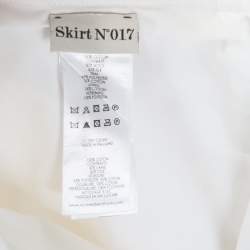 Victoria Victoria Beckham Cream Canvas Ruffled Hem Mini Skirt M