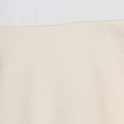 Victoria Victoria Beckham Cream Canvas Ruffled Hem Mini Skirt M