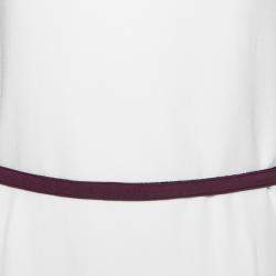 Victoria Victoria Beckham Purple and White Belted Shift Dress L