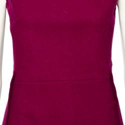 Pre Owned Victoria Victoria Beckham Purple Wool Short Sheath Dress S 