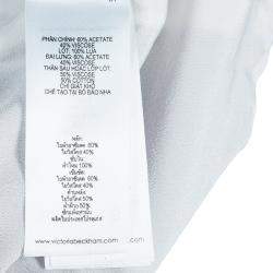 مملوكة مسبقًا فستان فيكتوريا فيكتوريا بيكهام واسع بنفسجي وأبيض بحزام S