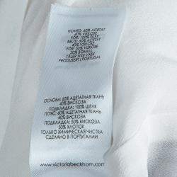 مملوكة مسبقًا فستان فيكتوريا فيكتوريا بيكهام واسع بنفسجي وأبيض بحزام S