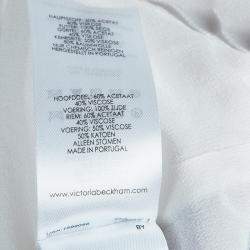 مملوكة مسبقًا فستان فيكتوريا فيكتوريا بيكهام واسع بنفسجي وأبيض بحزام S