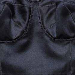 Pre Owned Victoria Victoria Beckham Midnight Blue Satin Bustier Dress S