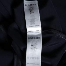 Pre Owned Victoria Victoria Beckham Navy Blue Crepe Contrast Trimmed Belted Top S