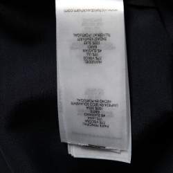 Pre Owned Victoria Victoria Beckham Navy Blue Crepe Contrast Trimmed Belted Top S