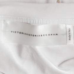Pre Owned Victoria Victoria Beckham White Printed Cotton Short Sleeve T-Shirt S